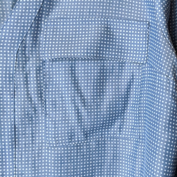 Express Light Blue White Polka Dot Blouse Sz Small - Picture 4 of 6